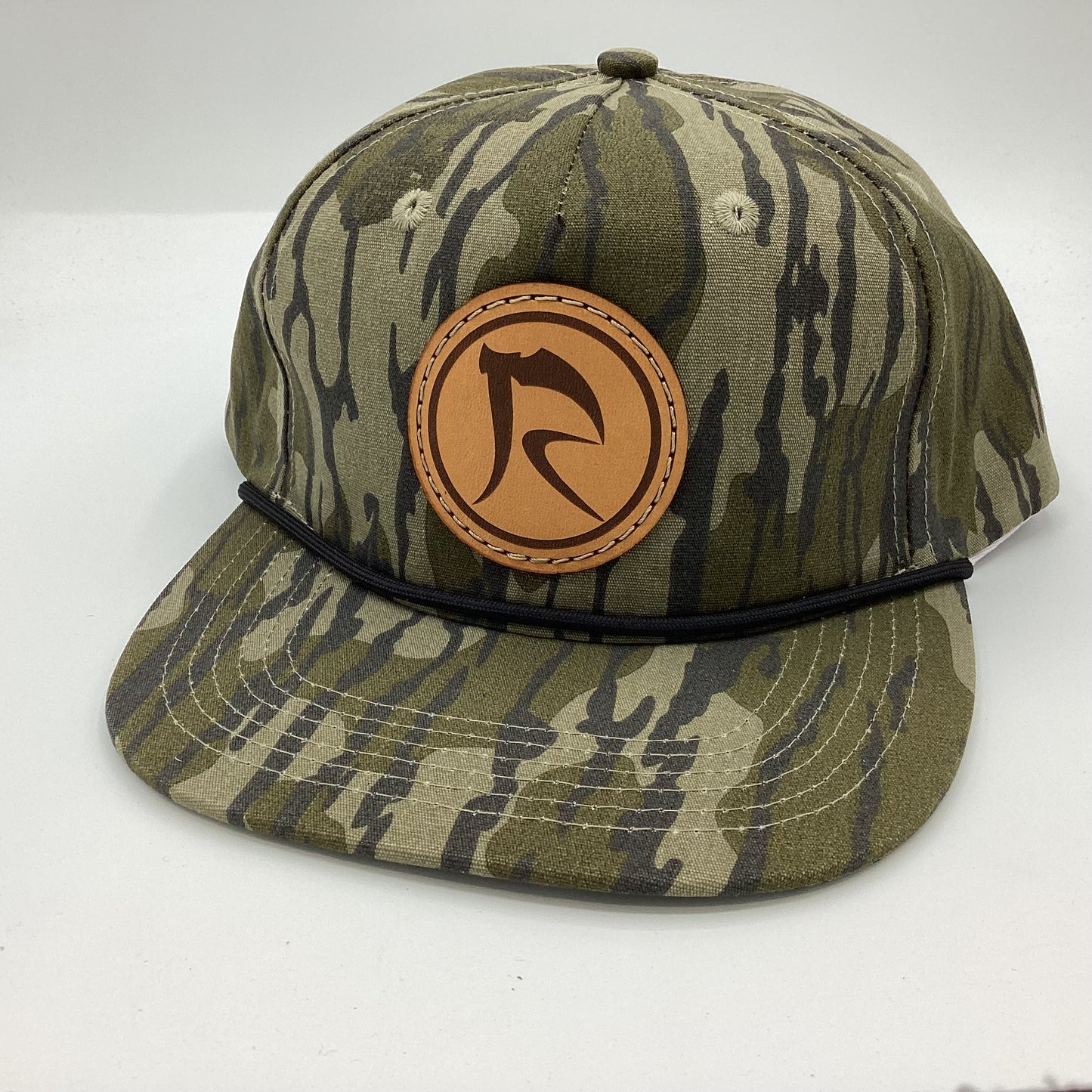 Mossy Oak Bottomland Leather Patch Hat